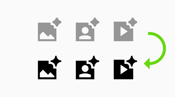 Icon update: More legible AI sparkles