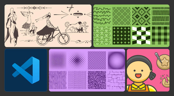 Vintage illustrations, texture packs, and VS Code extension