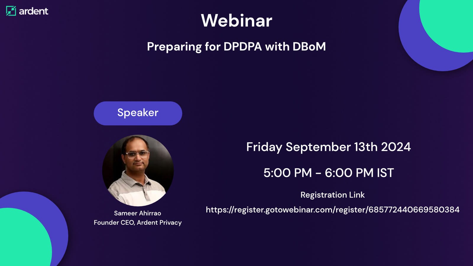 Webinar on Preparing for India's DPDPA with DBoM (Data Bill of Materials)