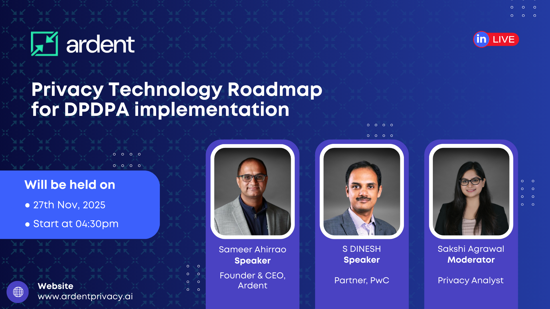LinkedIn Live on Privacy Technology Roadmap for DPDPA Implementation