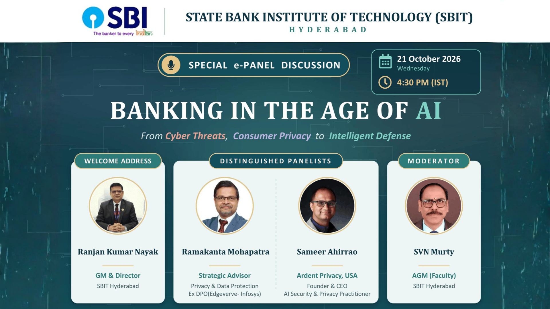 Ardent Privacy Joins SBIT E-Panel on Banking in the Age of AI