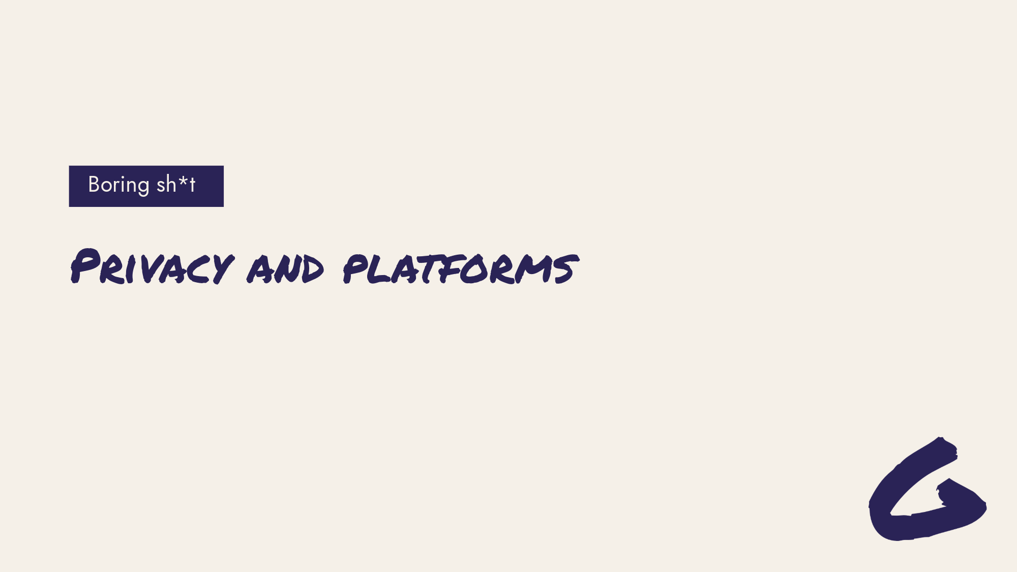 Privacy and platforms