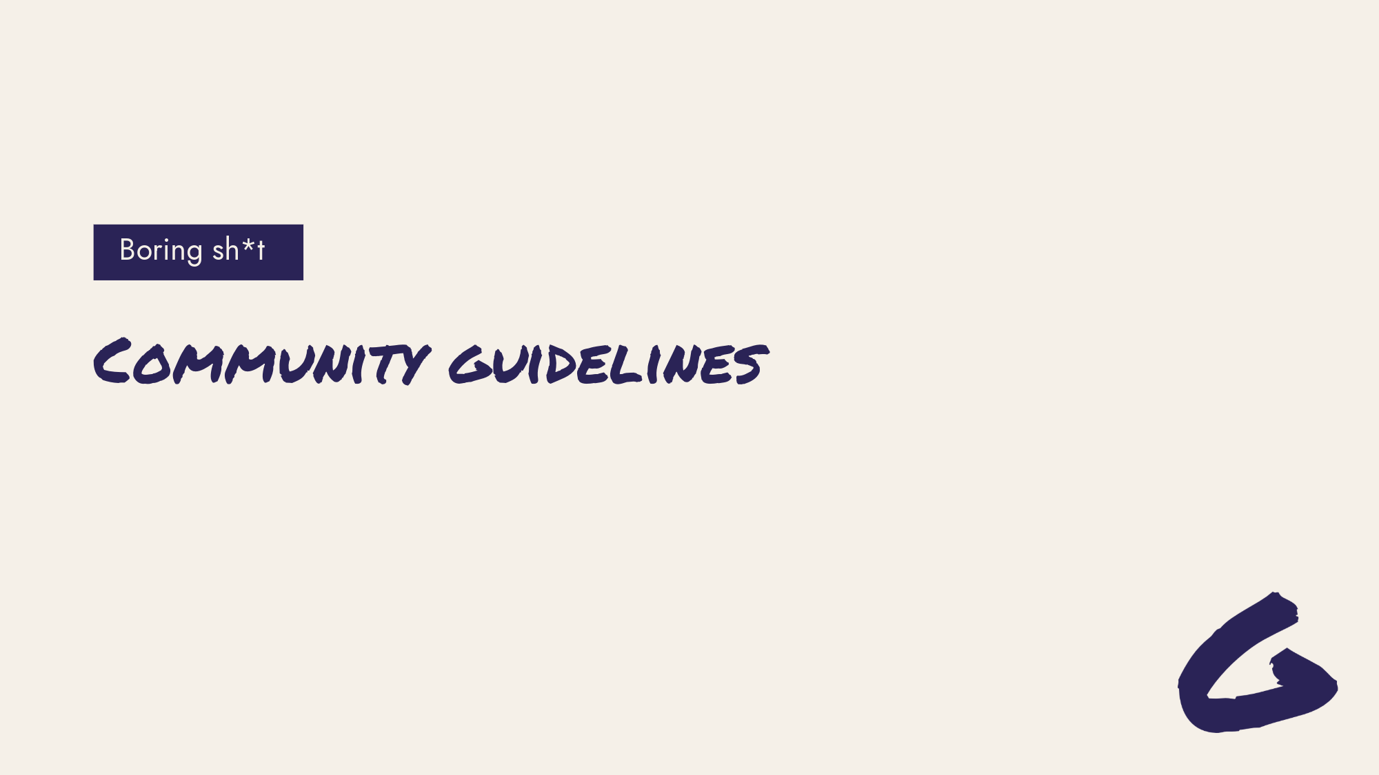Community guidelines