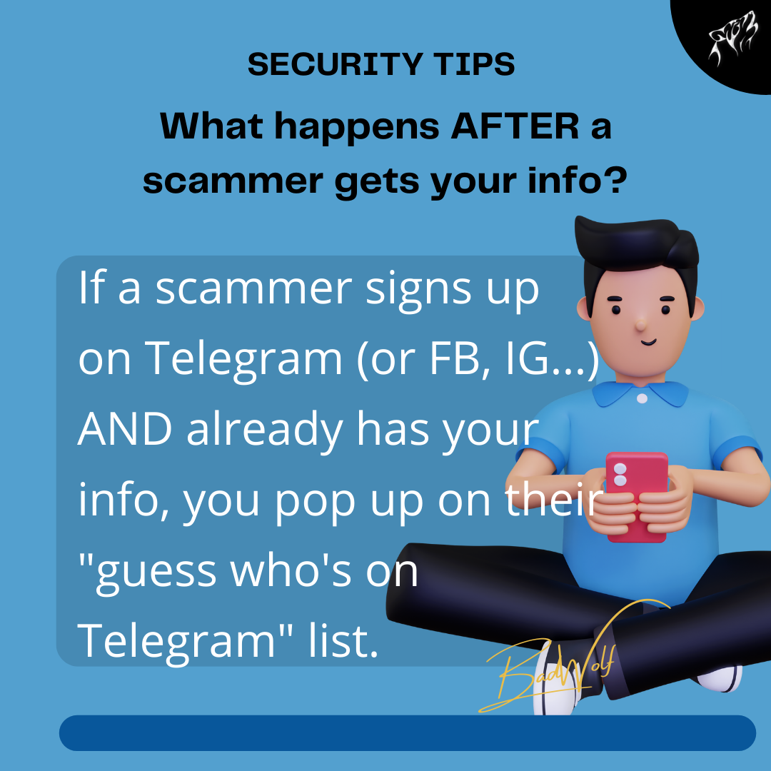 Be careful online - scammers re-use information too!