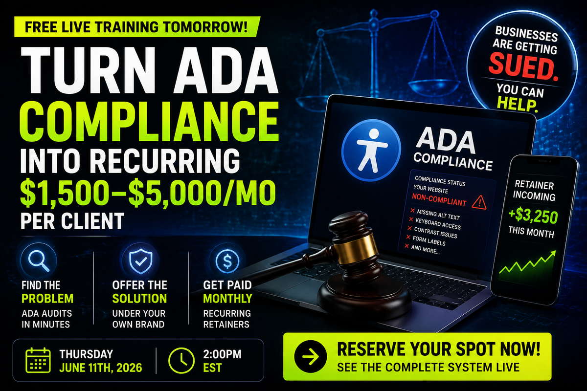 Tomorrow, you'll see how agencies charge $1,500/month for this