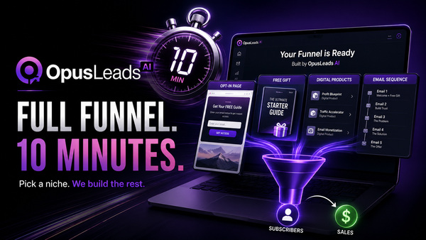From a niche to a money-ready funnel in 10 minutes