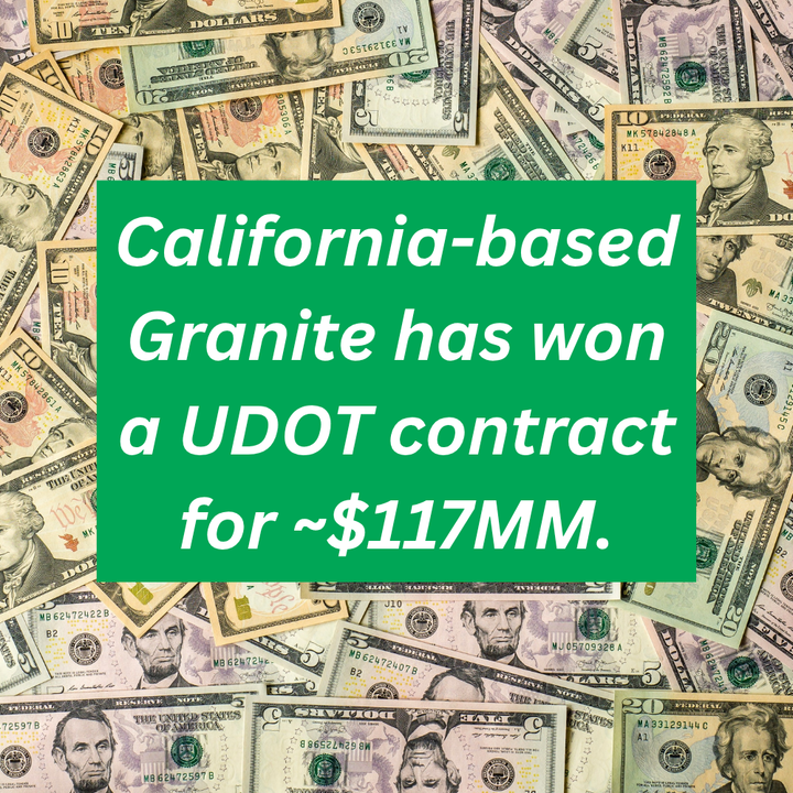 Granite Lands ~$117MM UDOT Contract as it Deploys its Growing Utah Infrastructure Platform
