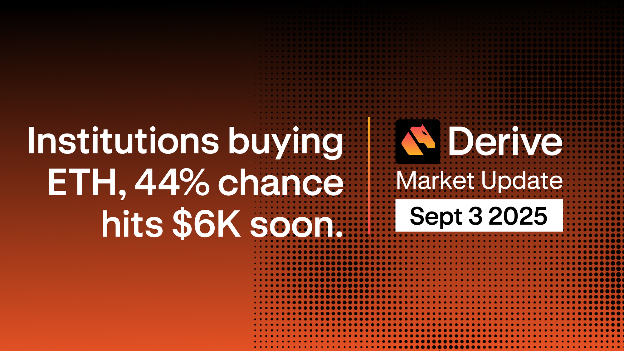 Derive.xyz Market Update: Institutions are loading up on ETH – 44% chance ETH will hit $6K by year-end