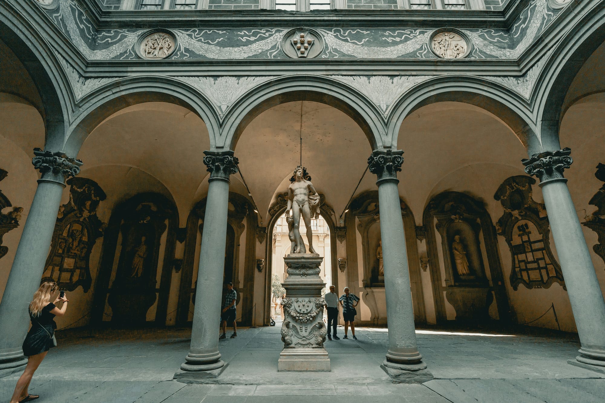 The Accademia Gallery in Florence is home to Michelangelo Buonarroti's renowned statue of David, renowned for its intricate details.