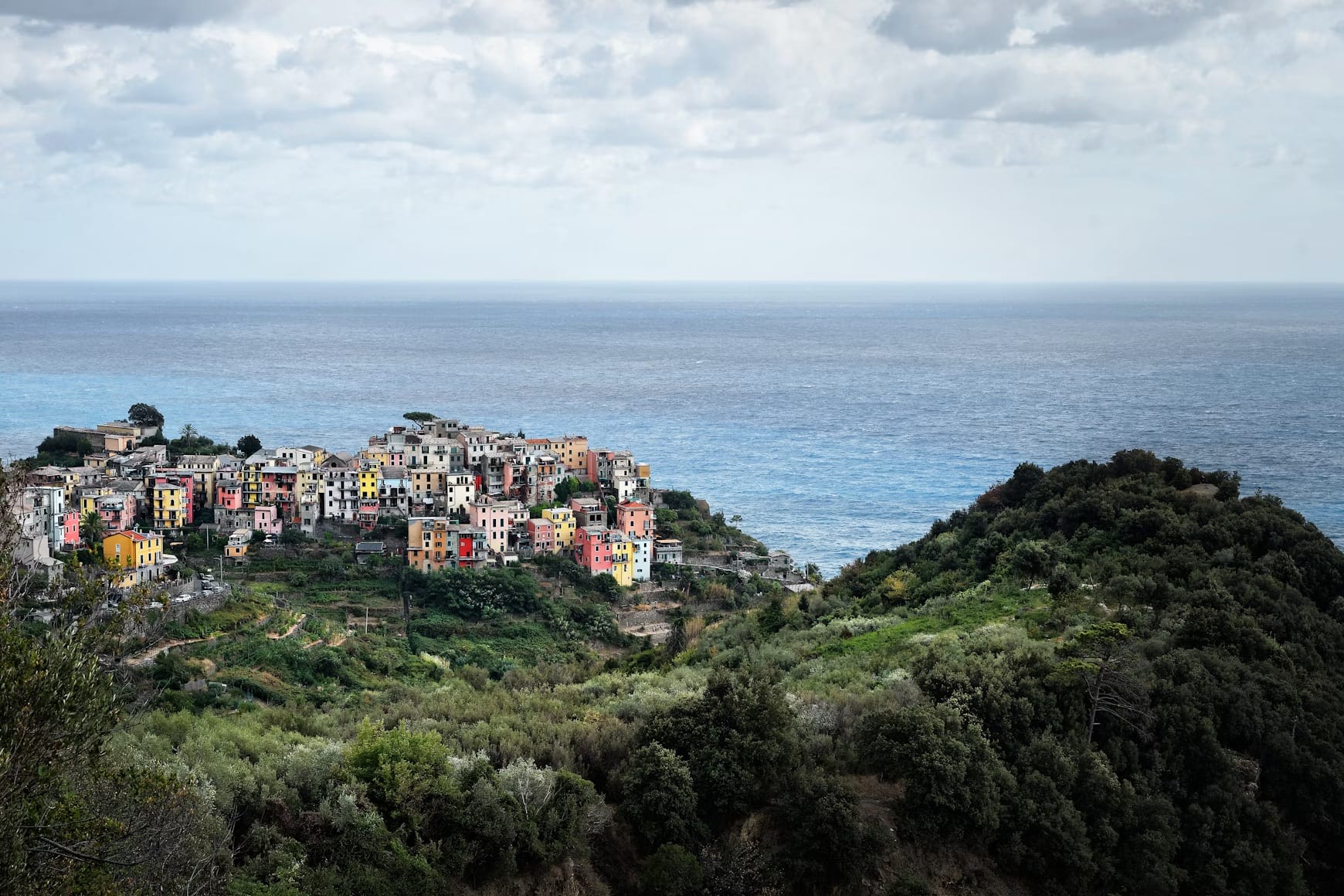 Corniglia is the quaint village of the Cinque Terre that is not situated directly on the sea.