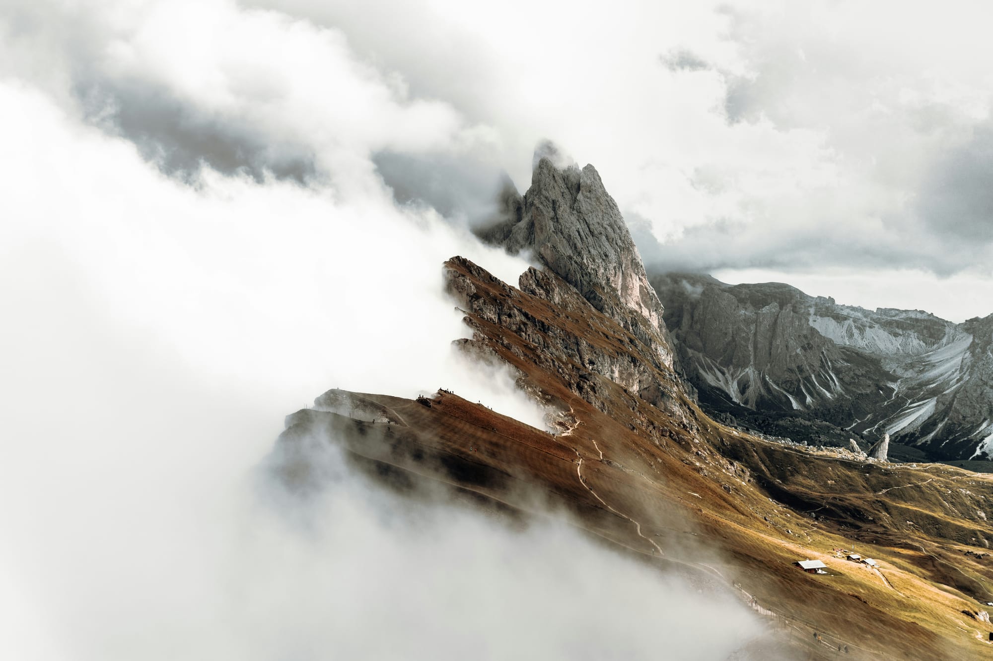 Atmosphere and steep views for an 'unforgettable hike in the Italian Dolomites.