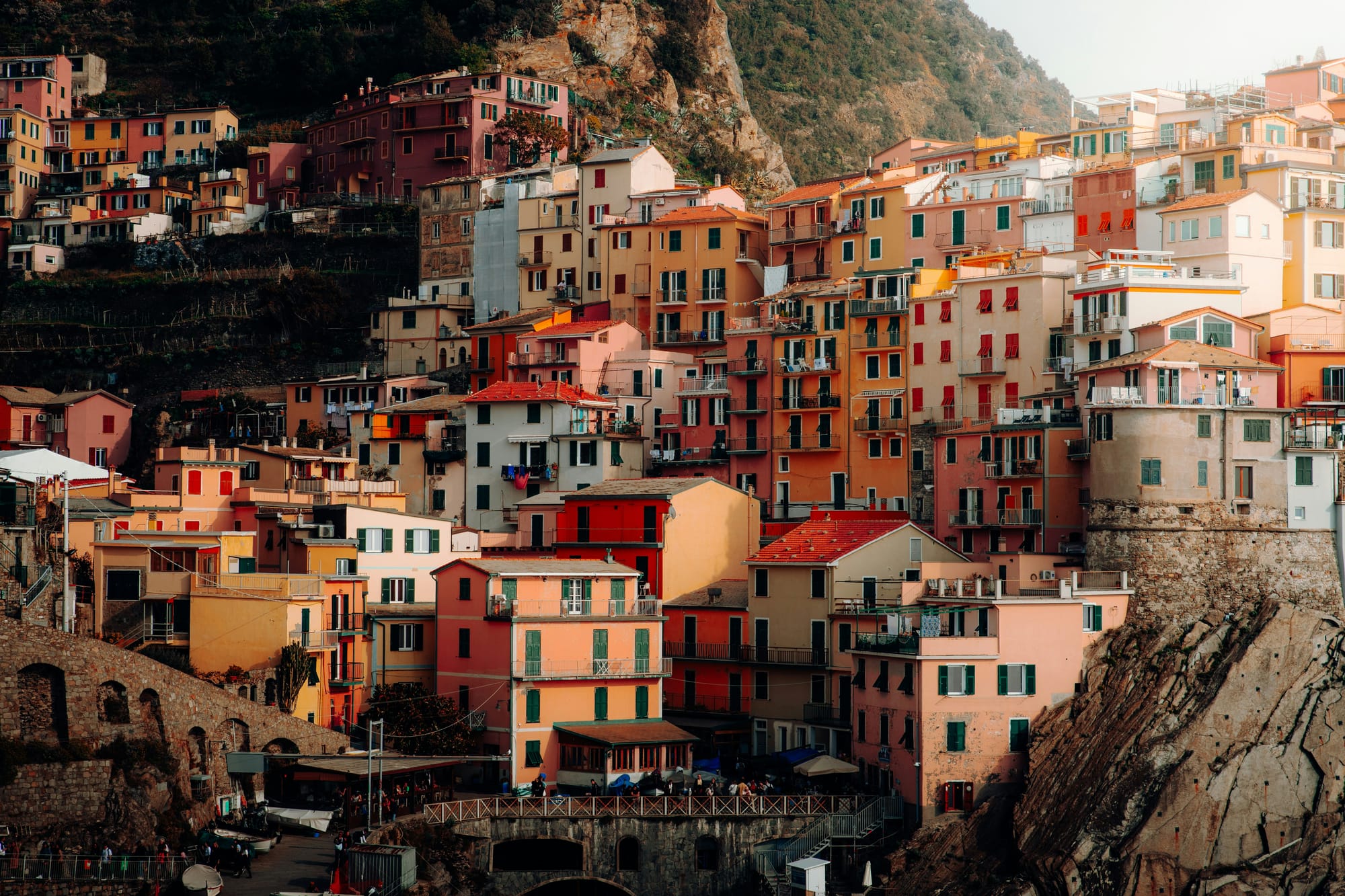 The iconic colorful houses of Cinque Terre, Italy.