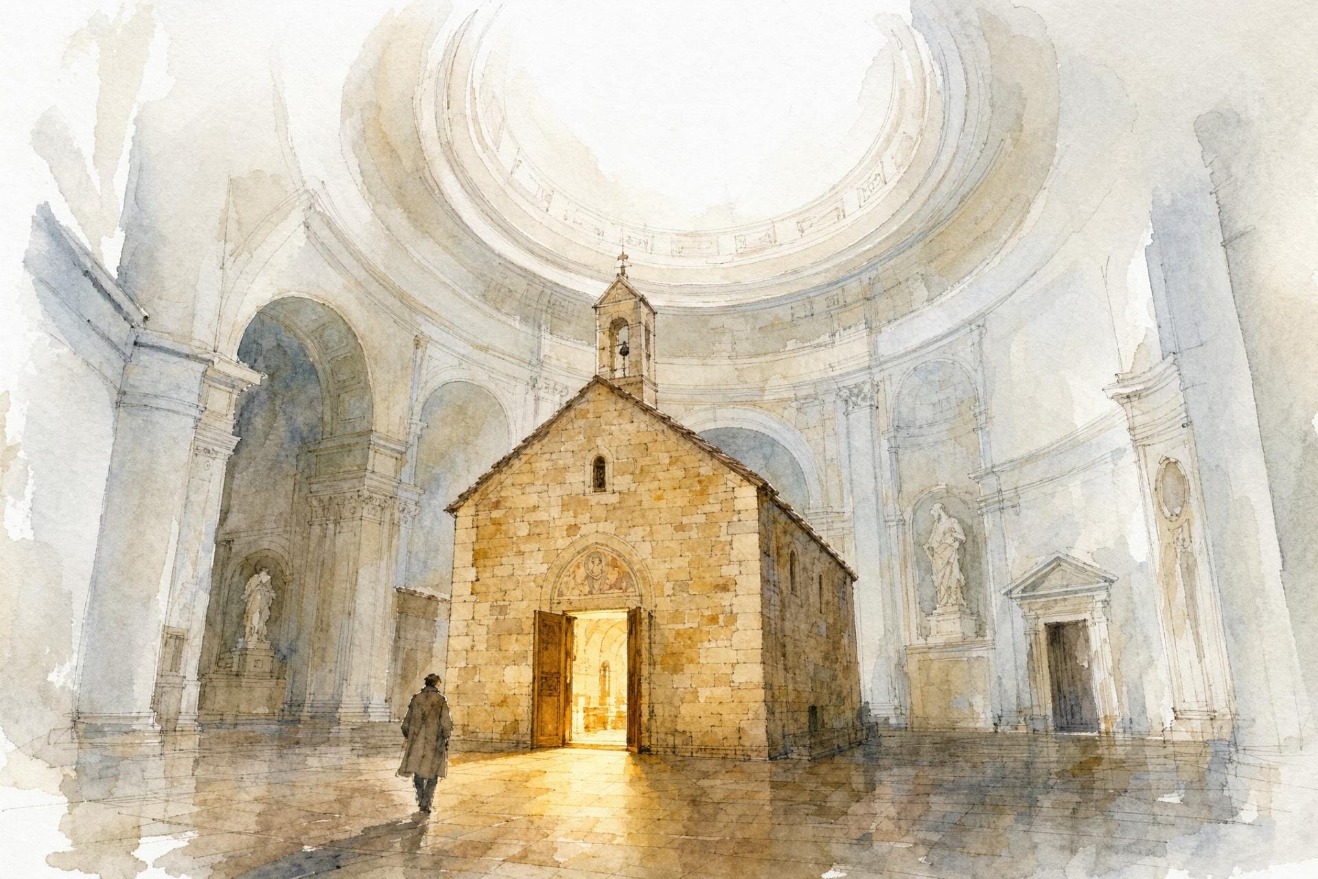 Porziuncola chapel inside Santa Maria degli Angeli, site of the Franciscan jubilee year opening