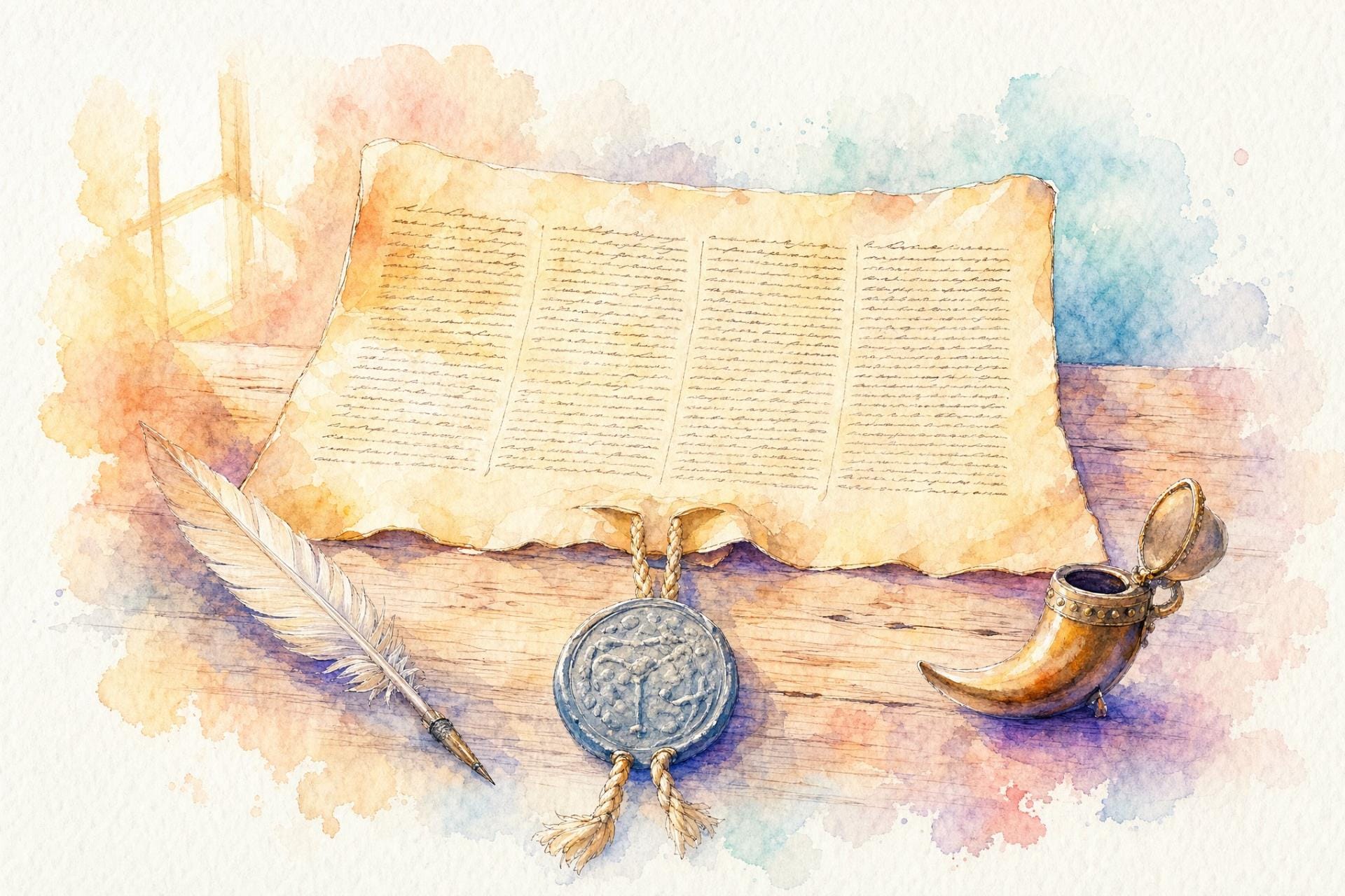 Parchment with columns of script, a hanging seal, a quill and an ink horn: the Regula bullata confirmed in 1223