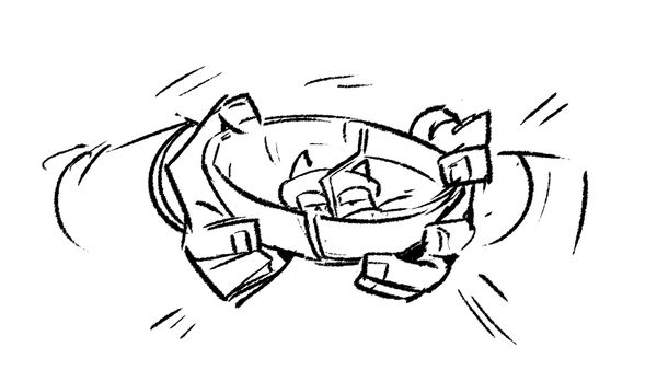 Two hands holding two pieces of a broken Garfield bowl together.