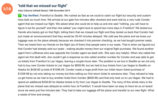 Hoe je vluchtreviews moet lezen