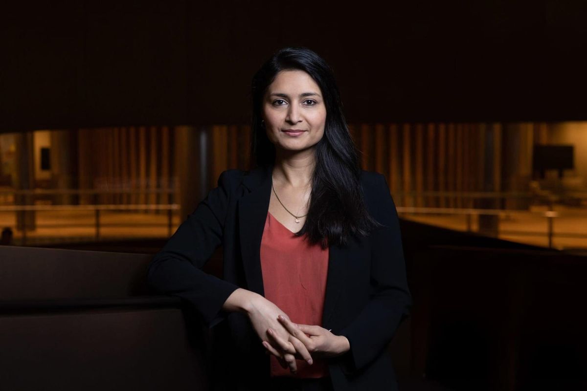 Saadia Zahidi, managing director of the World Economic Forum, following a Bloomberg Television interview in London, UK, on Wednesday, Jan. 10, 2024.
