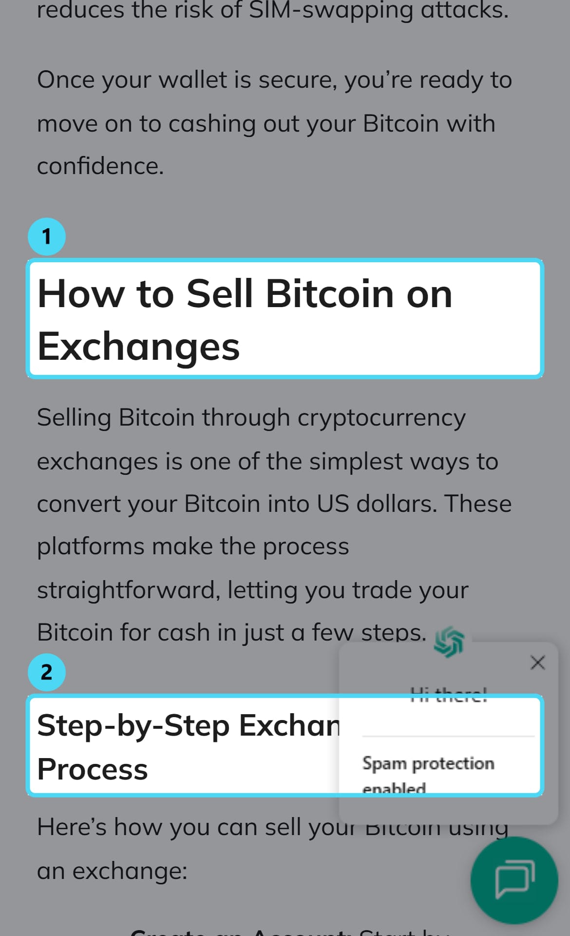 Screenshot of sazmining.com: How to Sell Bitcoin on Exchanges, Step-by-Step Exchange Selling Process
