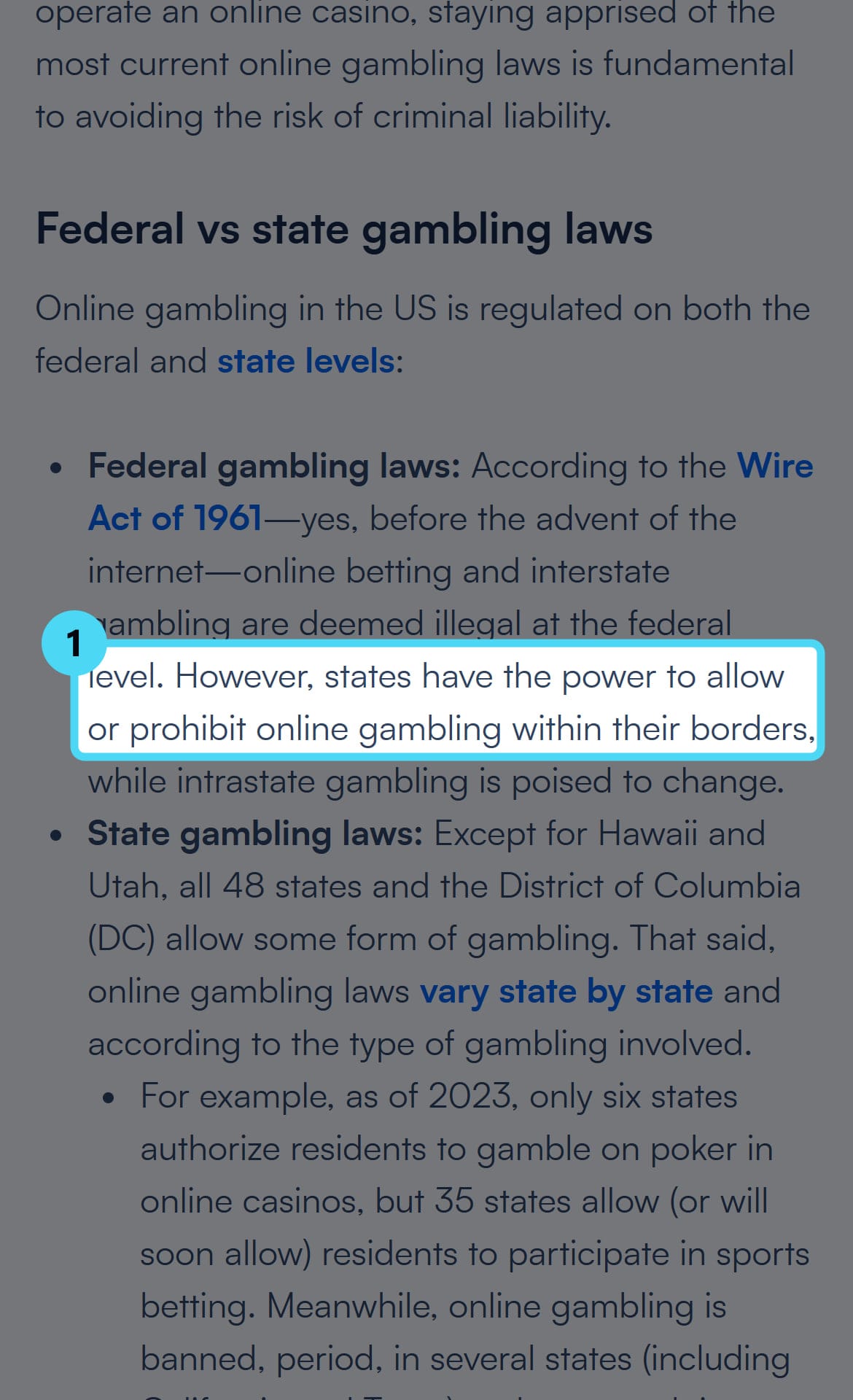 Screenshot of the microblink.com page with the cited passage highlighted