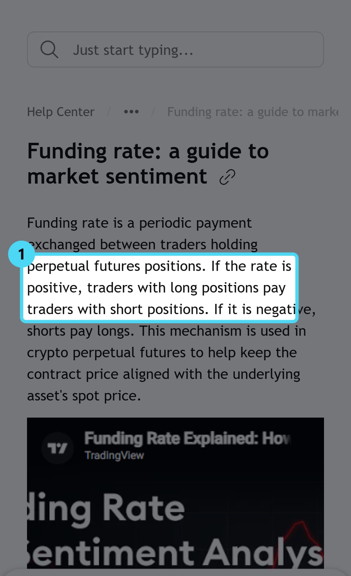 Screenshot of the www.tradingview.com page with the cited passage highlighted