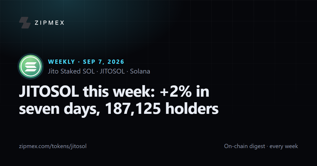 JITOSOL this week: +2% in seven days, 187,125 holders