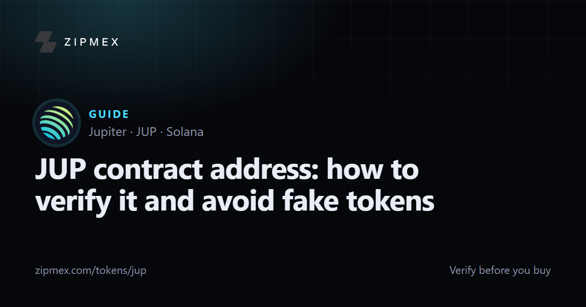 JUP contract address: how to verify it and avoid fake tokens