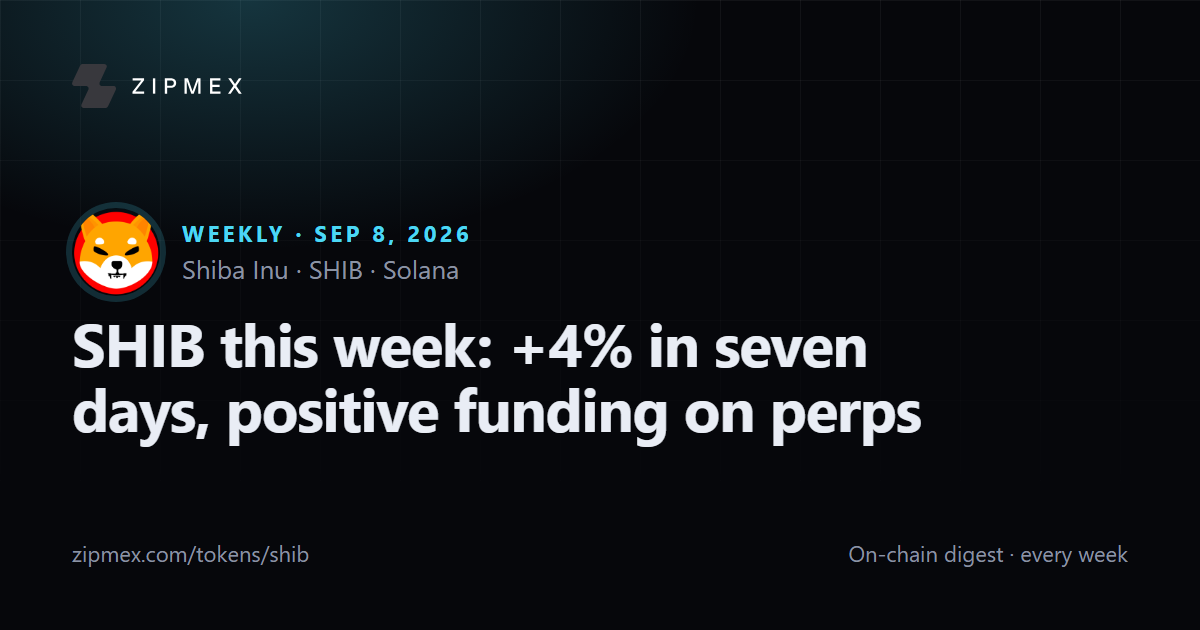 SHIB this week: +4% in seven days, positive funding on perps