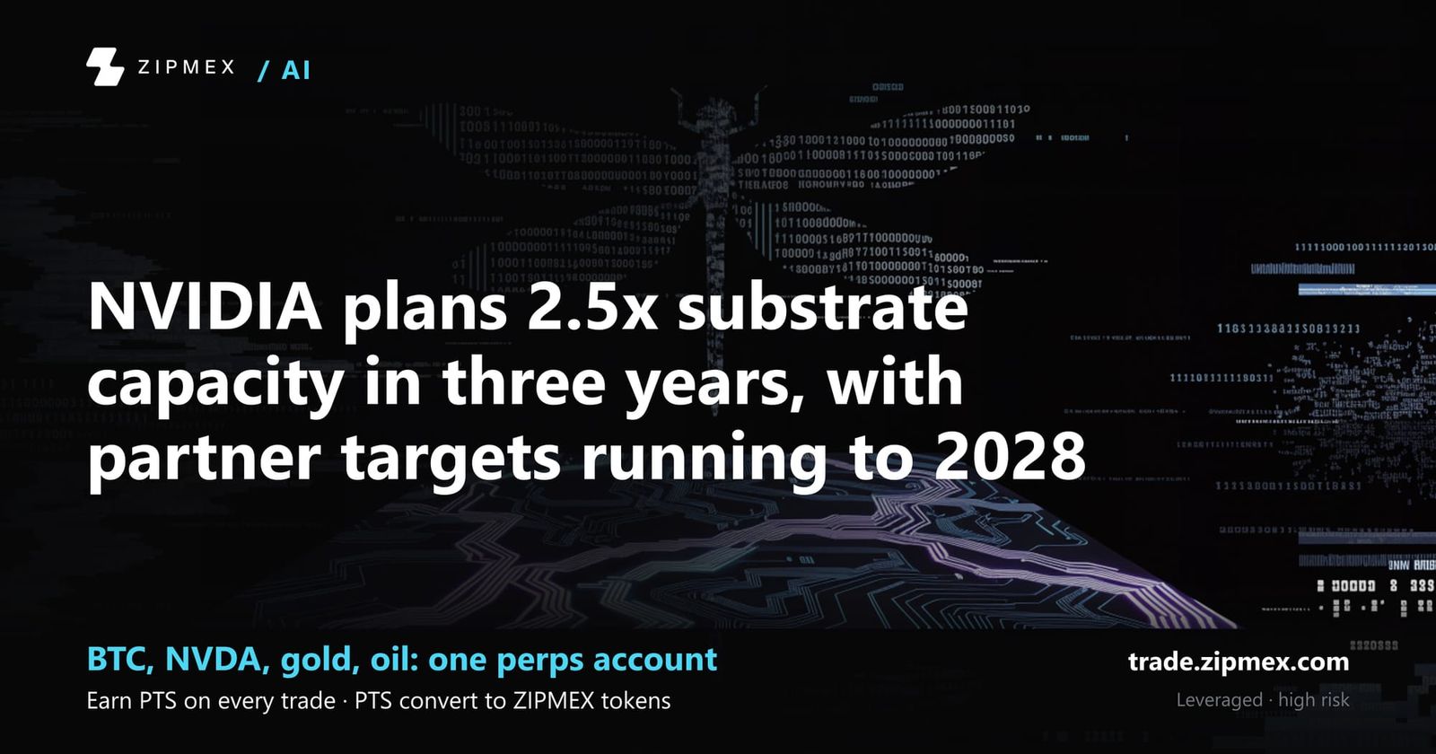 NVIDIA plans 2.5x substrate capacity in three years, with partner targets running to 2028