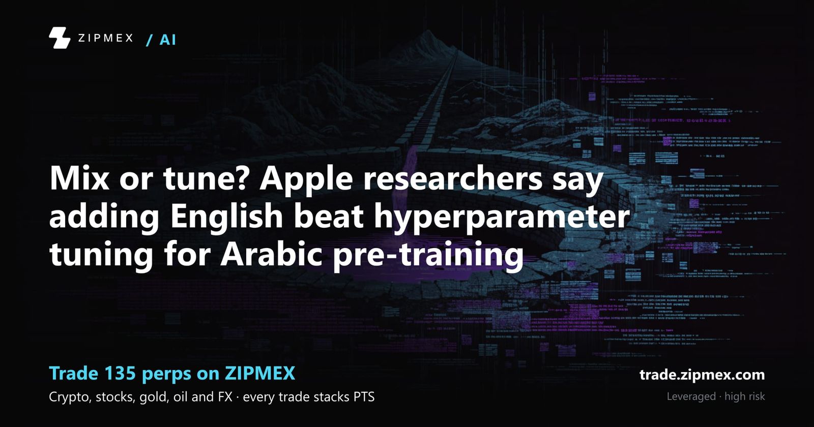 Mix or tune? Apple researchers say adding English beat hyperparameter tuning for Arabic pre-training