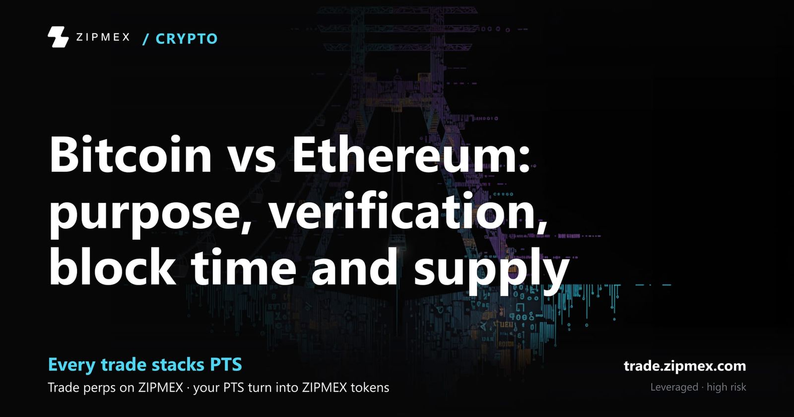 Bitcoin vs Ethereum: purpose, verification, block time and supply