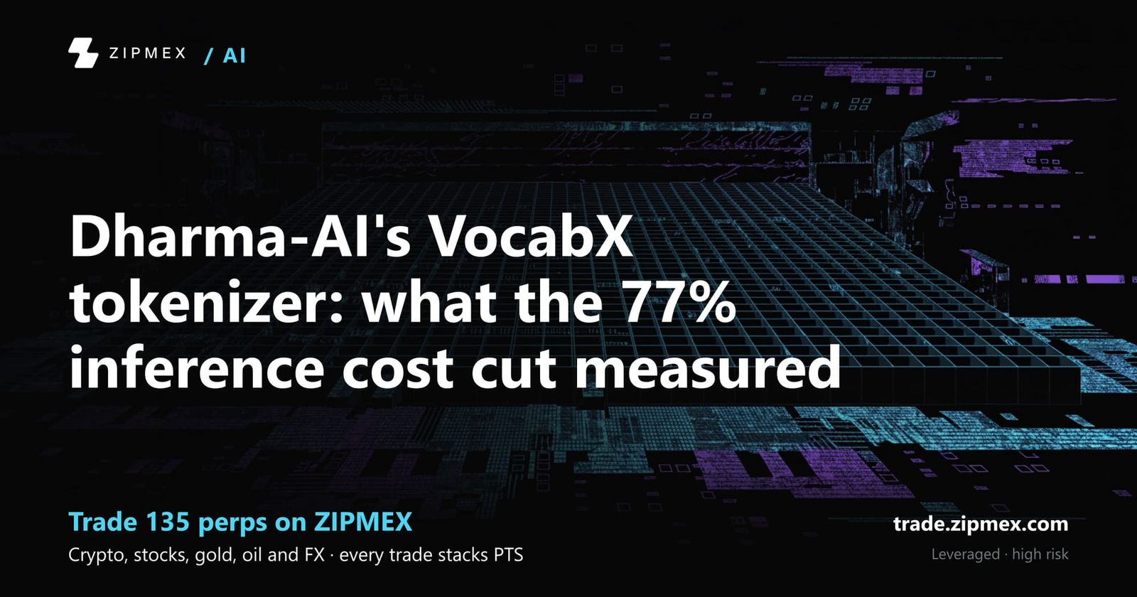 Dharma-AI's VocabX tokenizer: what the 77% inference cost cut measured