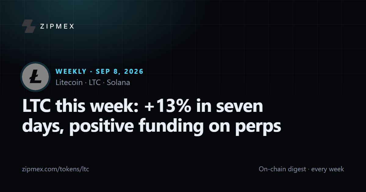 LTC this week: +13% in seven days, positive funding on perps
