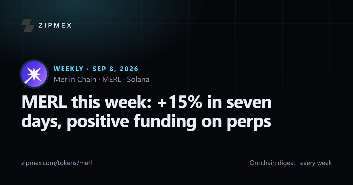 MERL this week: +15% in seven days, positive funding on perps