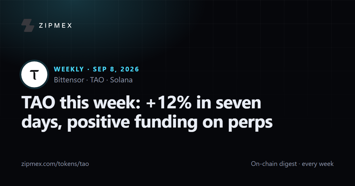 TAO this week: +12% in seven days, positive funding on perps