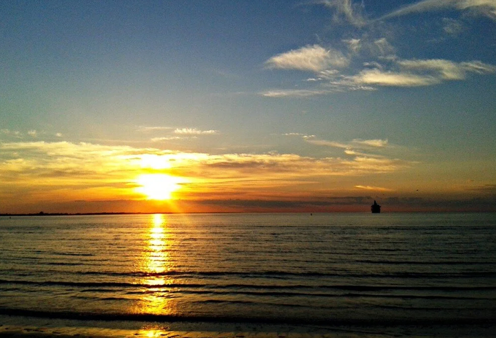 Tallinn sunset, view over the sea