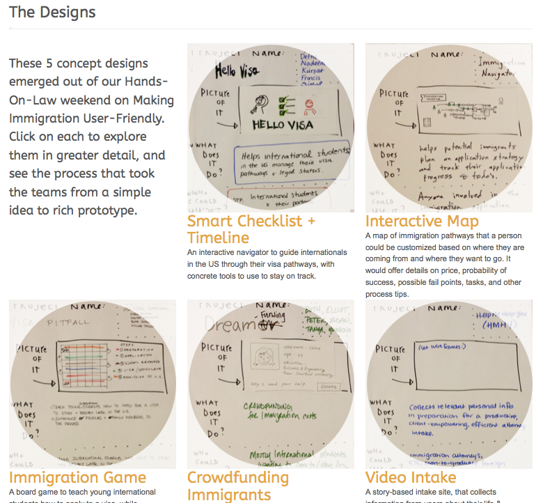 Program for Legal Tech adn Design - Law By Design Workshop - Immigration user-Friendly