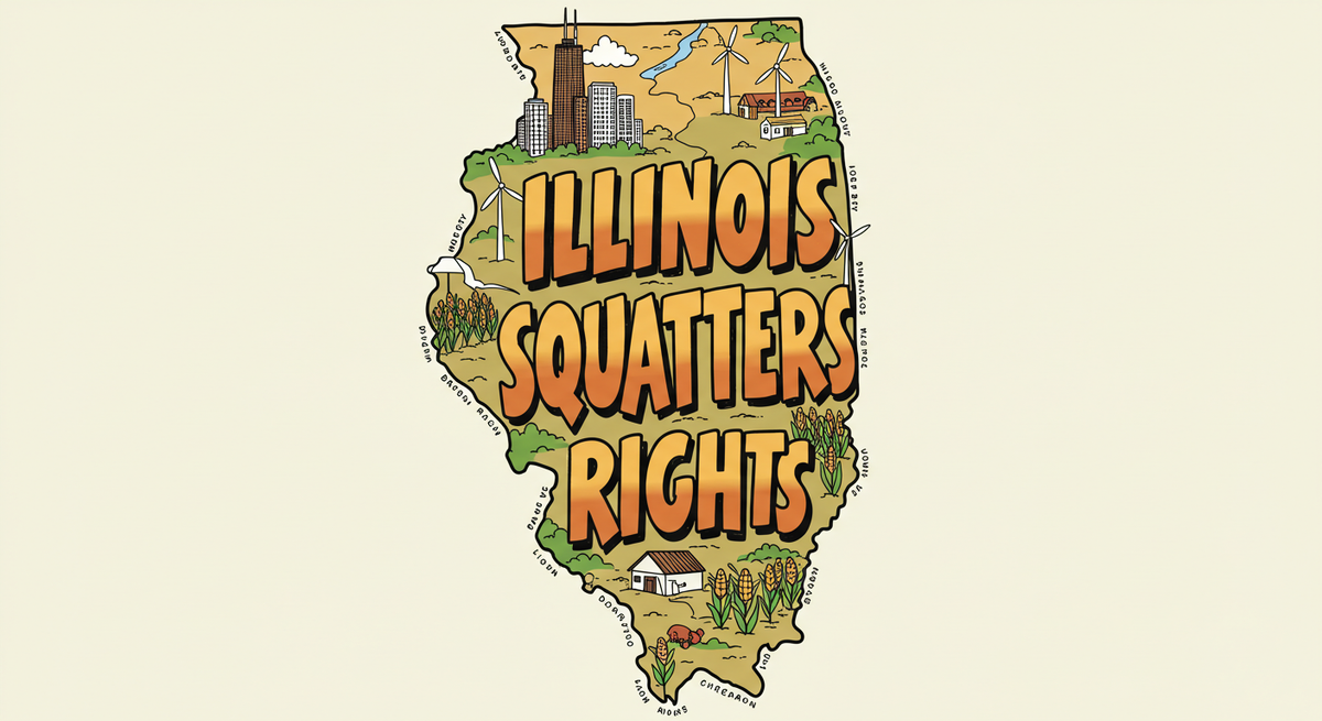 Illinois Squatters Rights text on outline of the state of Illinois