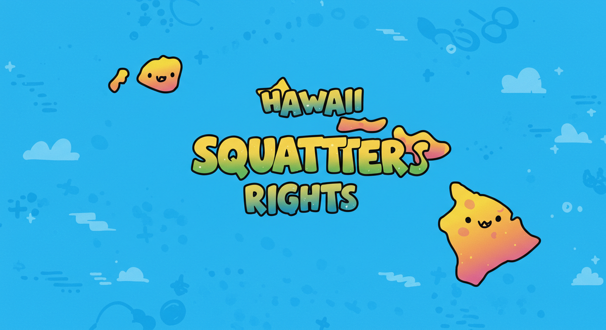 Hawaii Squatters Rights text on outline of the state of Hawaii