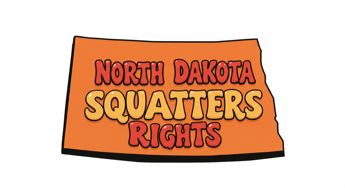 North Dakota Squatters Rights text on outline of the state of North Dakota
