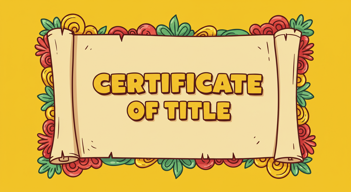 Certificate of Title cartoon-style image