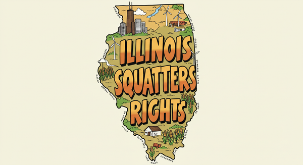Illinois Squatters Rights text on outline of the state of Illinois