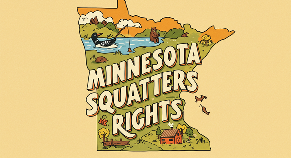Minnesota Squatters Rights text on outline of the state of Minnesota