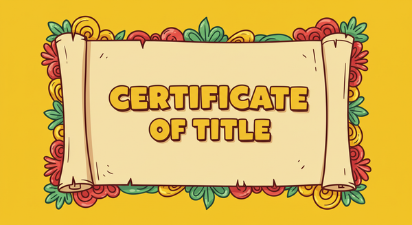 Certificate of Title cartoon-style image