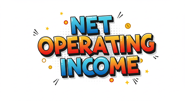 Cartoon-style text saying Net Operating Income overlayed over cartoon-style image with popping exclamation marks and bubble backdrop