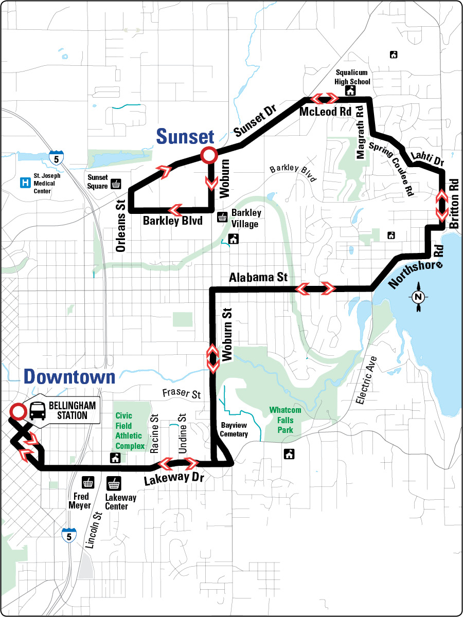 A route diagram for the WTA's Route 540.