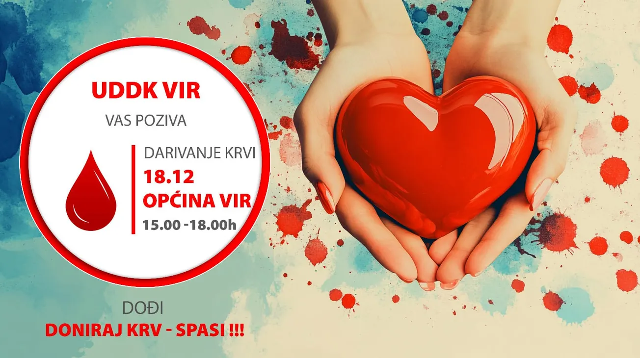 BOŽIĆNA AKCIJA DARIVANJA KRVI NA VIRU: „Pomognimo bolesnima, Zadar nas treba“