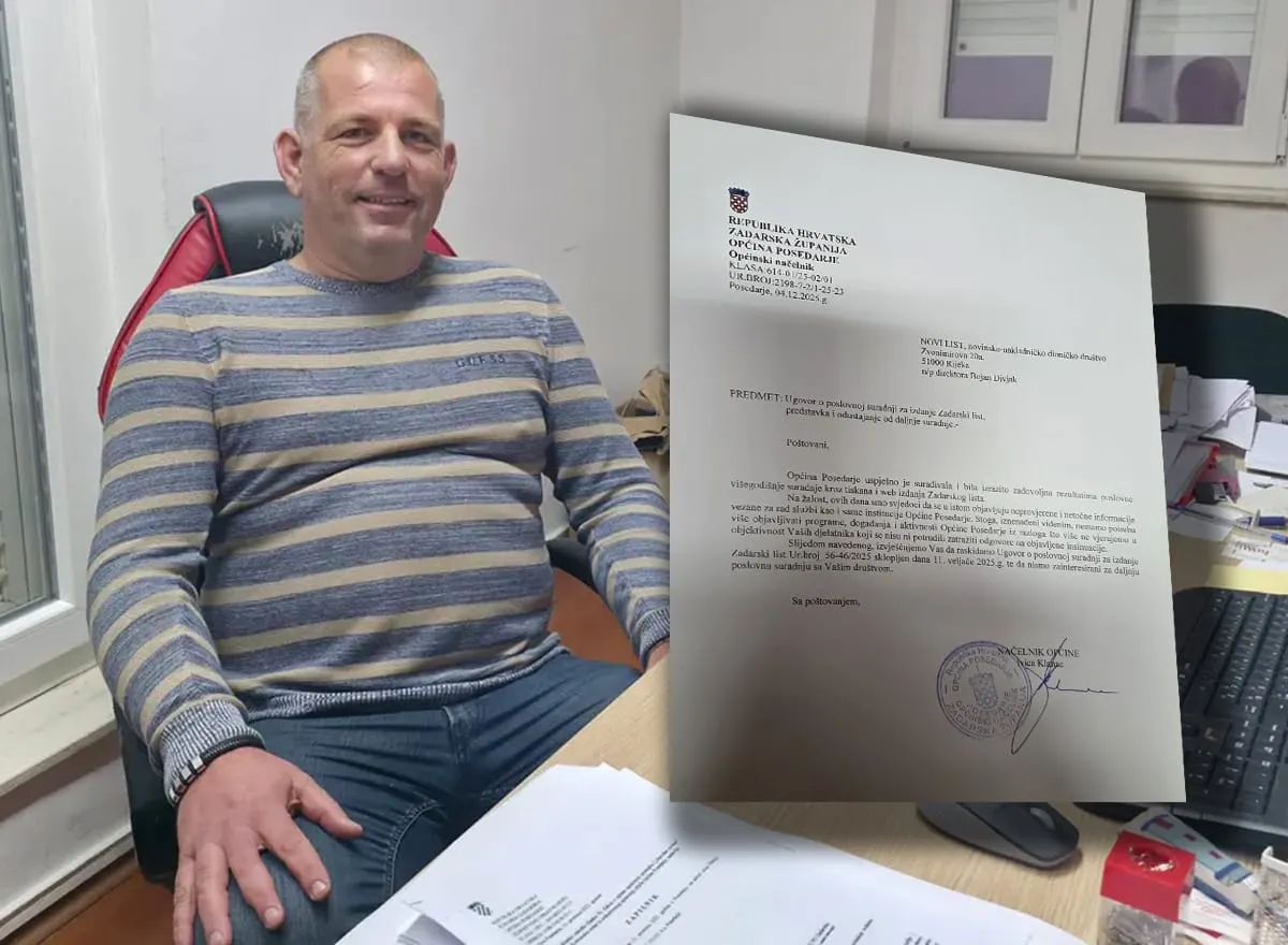 Načelnik Posedarja Ivica Klanac i formalno raskinuo ugovor sa Zadarskim listom nakon što ga je v.d. glavnog urednika Toni Perinić iznuđivao