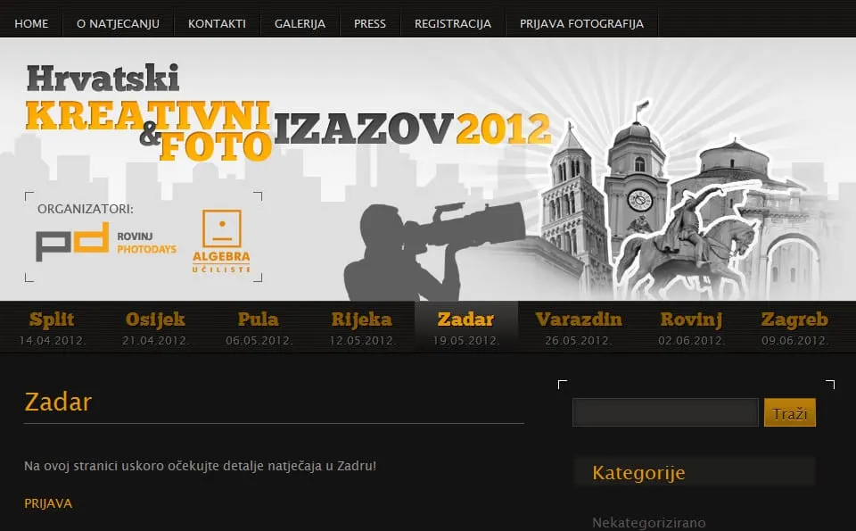 Hrvatski kreativni & foto izazov 2012 ove subote u Zadru