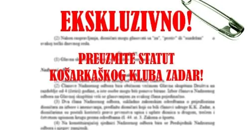 EKSKLUZIVNO – KK Zadar upisan u sudski registar; Statut kluba preuzmite ovdje!