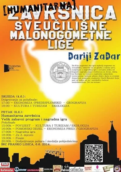 Humanitarna završnica Sveučilišne malonogometne lige za pomoć studentici Dariji Šimunov